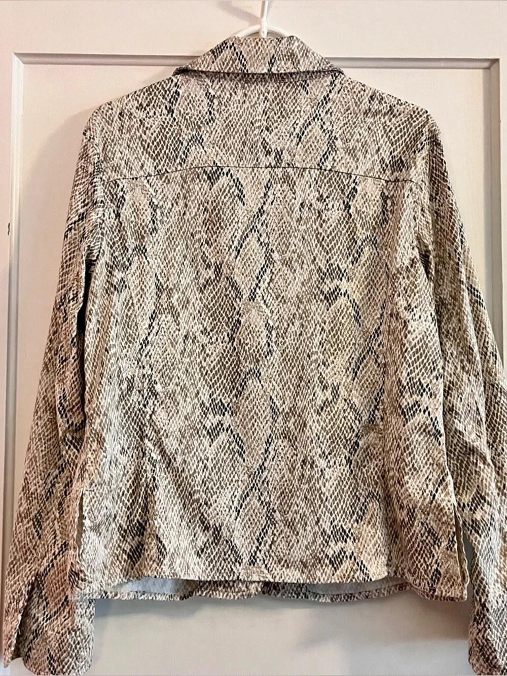 Light Snakeskin Print Jacket by Live a Little in Beige, White and Black - Picture 1 of 6